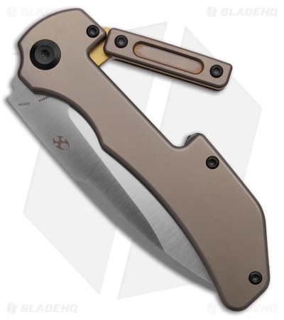 Kansept Hazard Bali Lock Knife Bronze Stonewashed Titanium (3.6" Satin S35VN)