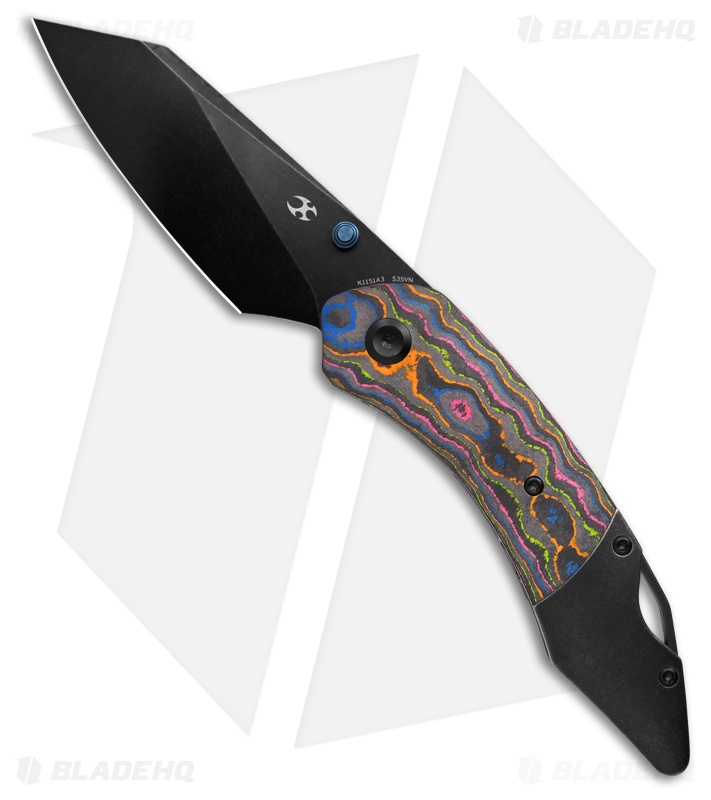Kansept K9 Liner Lock Knife Blackwash Ti/80s CamoCarbon (3.63" Black SW)