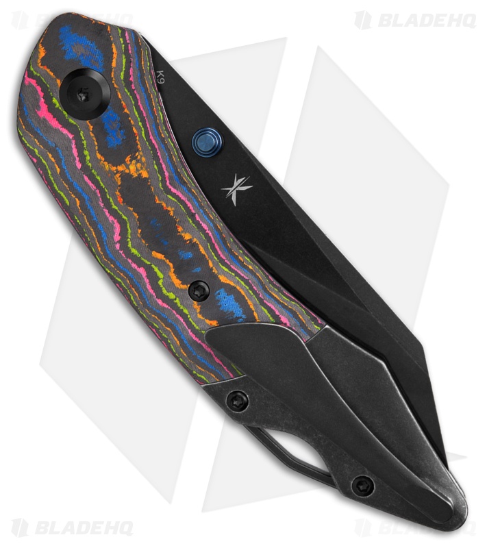 Kansept K9 Liner Lock Knife Blackwash Ti/80s CamoCarbon (3.63" Black SW)