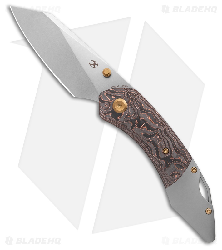 Kansept K9 Liner Lock Knife Titanium/Copper Carbon Fiber (3.63" SW)