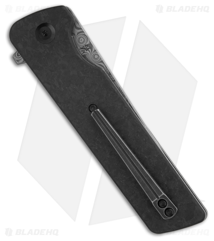 Kansept Anomaly Knife Black/Gray Shredded Carbon Fiber Damascus