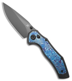 Kansept Knives Apollo Crossbar Lock Knife Black SW Ti/Timascus (3.1" Mirror DLC)