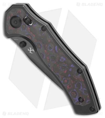 Kansept Knives Apollo Crossbar Lock Knife Black Ti/Purple Haze (3.1" Mirror DLC)