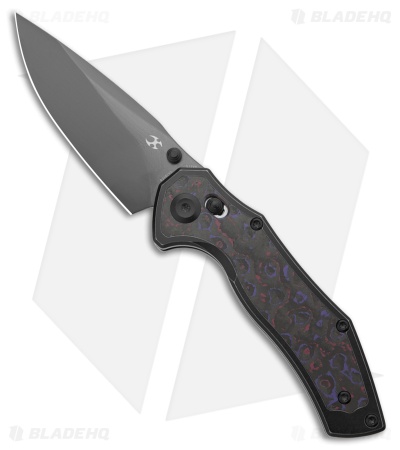 Kansept Knives Apollo Crossbar Lock Knife Black Ti/Purple Haze (3.1" Mirror DLC)