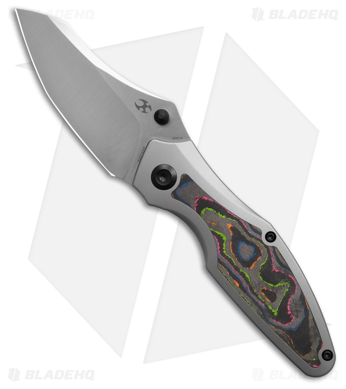 Kansept Knives Baba Yaga Frame Lock Knife BB Ti + 80s Camo Carbon (3.1"Satin)