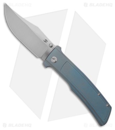 Kansept Knives Bison Knife Frag Pattern Blue Titanium Satin