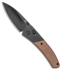 Kansept Knives Dako Crossbar Lock Knife Black Ti/Brown Micarta (3.1" Black SW)