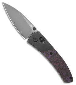 Kansept Knives Dako Crossbar Lock Knife Black Ti/Purple Haze (3.1" Mirror DLC)