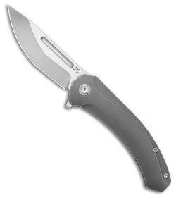 Kansept Knives Hira Frame Lock Knife Gray/SW Titanium (3.5" Satin)