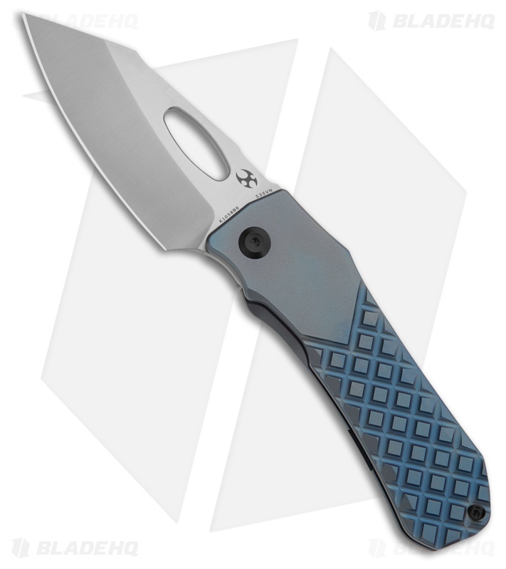 Kansept Knives Loki Frame Lock Knife Frag Blue Titanium (3" Satin)