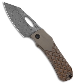 Kansept Knives Loki Frame Lock Knife Frag Bronze Ti (3" Damascus)