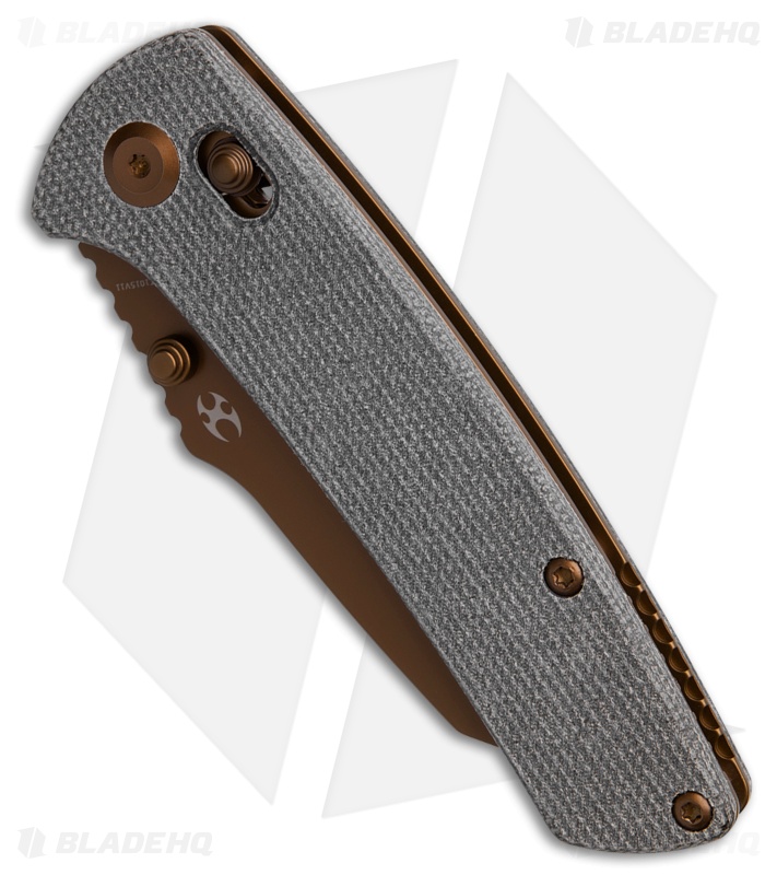 Kansept Knives Main Street Crossbar Lock Knife Black Micarta (3.4" Rose Gold)