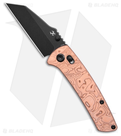 Kansept Knives Main Street Crossbar Lock Knife Copper Foil G-10 (3.4" Black SW)
