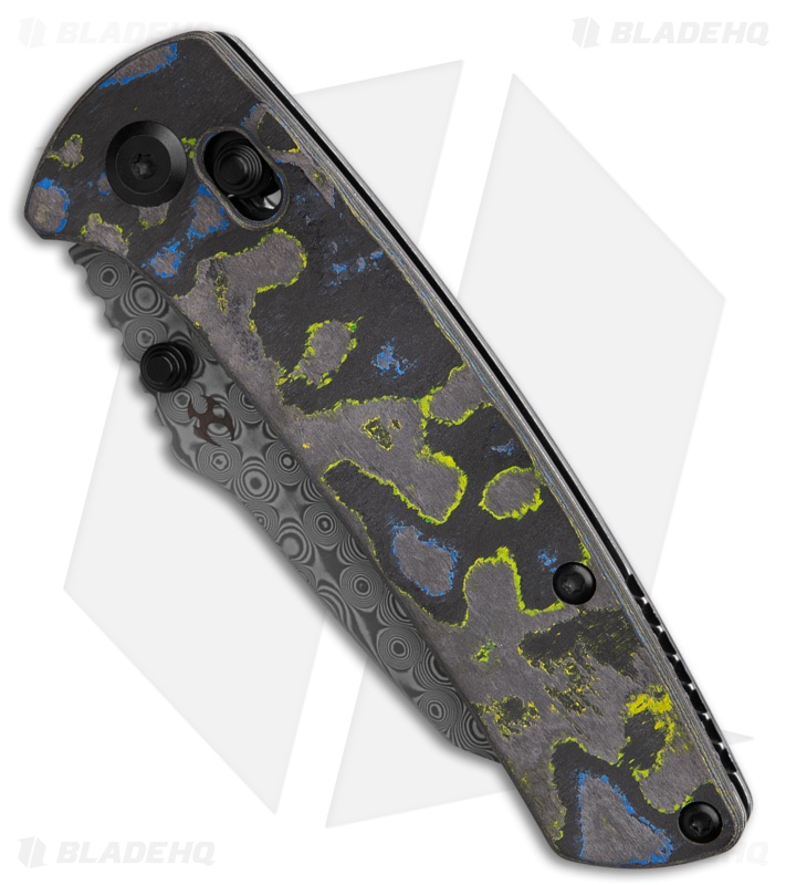 Kansept Knives Main Street Crossbar Lock Knife Gecko Camo Carbon (3.4" Damascus)