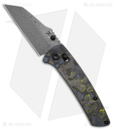 Kansept Knives Main Street Crossbar Lock Knife Gecko Camo Carbon (3.4" Damascus)