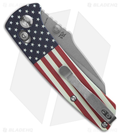 Kansept Knives Main Street Crossbar Lock Knife Jade/American Flag G-10 (3.4" SW)