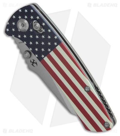 Kansept Knives Main Street Crossbar Lock Knife Jade/American Flag G-10 (3.4" SW)