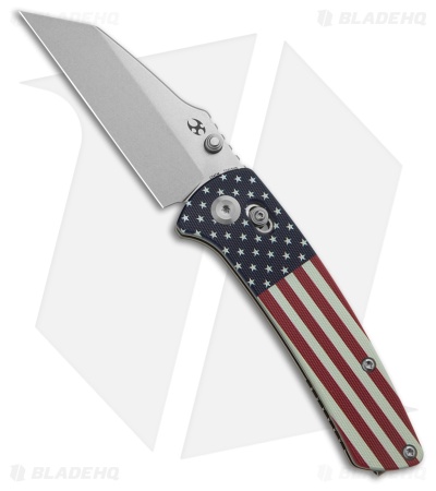 Kansept Knives Main Street Crossbar Lock Knife Jade/American Flag G-10 (3.4" SW)