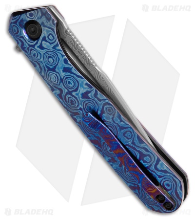 Kansept Knives Qilin Drop Point Liner Lock Knife Timascus (3.4" Damascus)