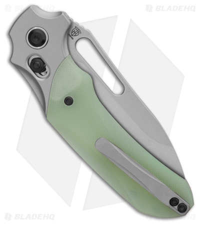 Kansept Knives Quasar Crossbar Lock Knife Jade G-10 (3.3" Stonewash)