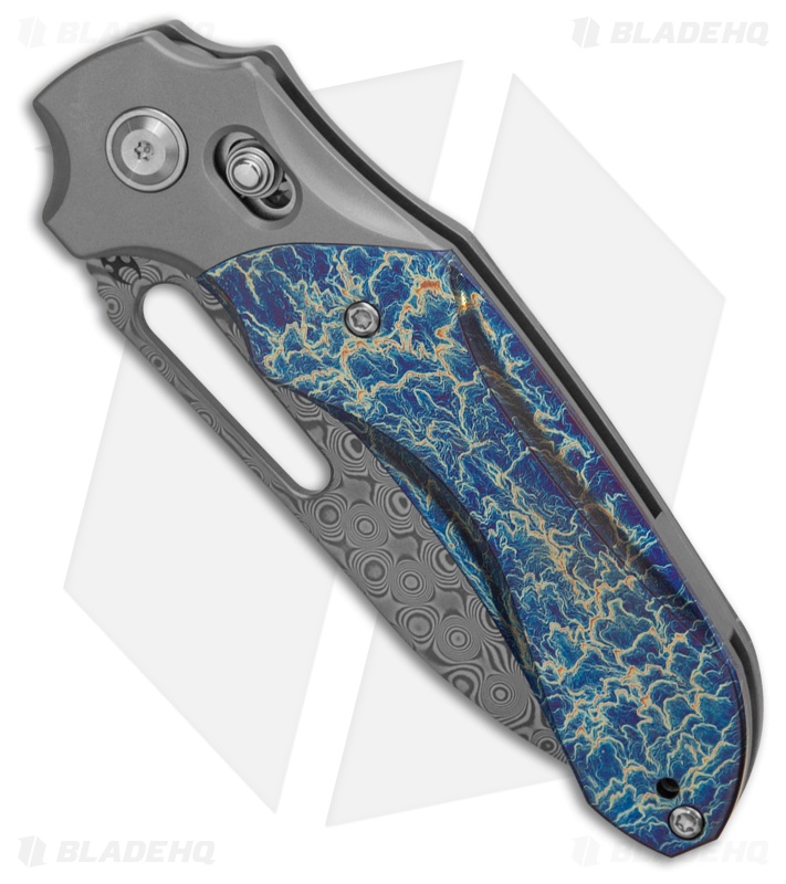 Kansept Knives Quasar Knife Lightning Strike Ti Damascus