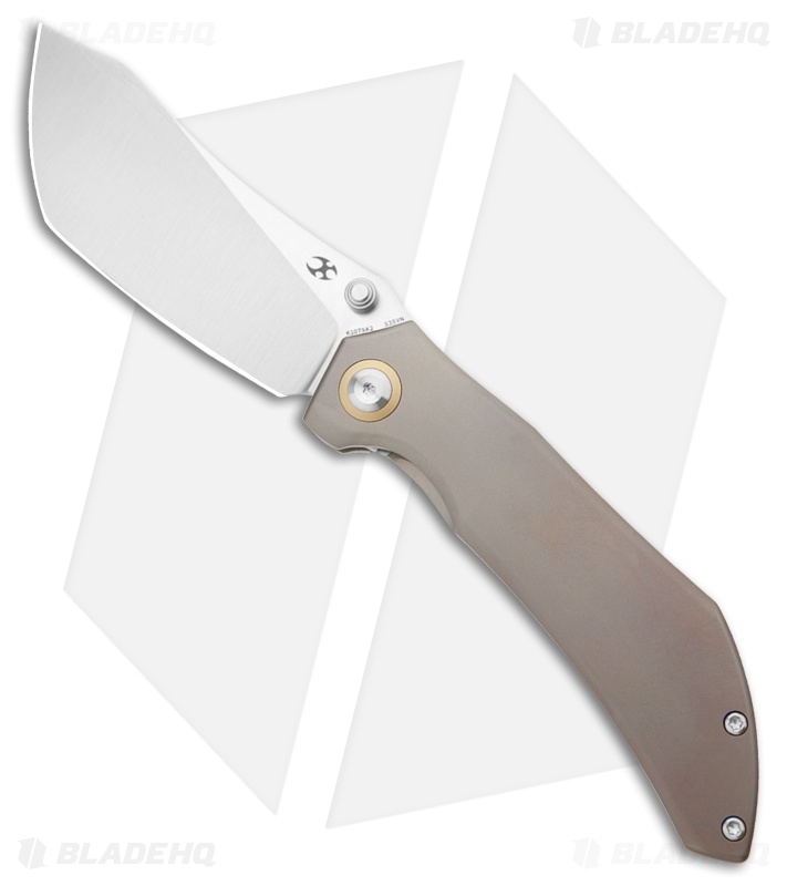 Kansept Knives Tipper Frame Lock Knife Bronze Titanium (3.4" Satin)