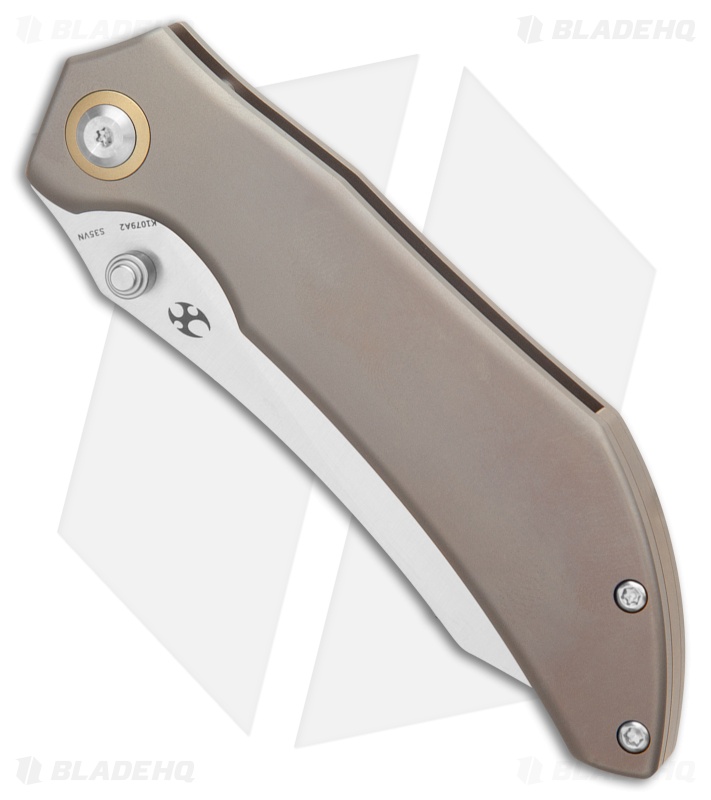 Kansept Knives Tipper Frame Lock Knife Bronze Titanium (3.4" Satin)