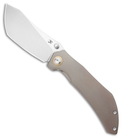 Kansept Knives Tipper Frame Lock Knife Bronze Titanium (3.4" Satin)