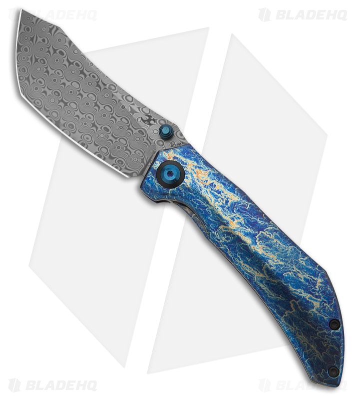 Kansept Knives Tipper Knife Lightning Strike Ti Damascus