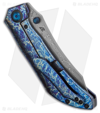 Kansept Knives Tipper Knife Lightning Strike Ti Damascus