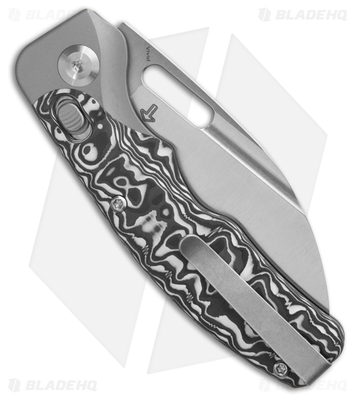 WSC FSS 1/100 CLOUD SCHÄTZE Kansept Knives Vivid Knife SW Ti + Black/White CF Satin