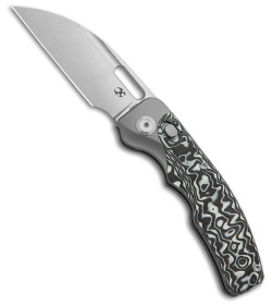 Kansept Knives Vivid Crossbar Lock Knife SW Ti + Black/White CF (3" Satin)