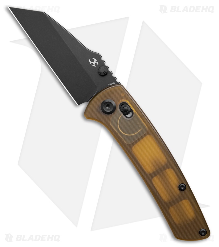 Kansept Main Street Crossbar Lock Knife Amber PEI (3.4" Black Stonewash)