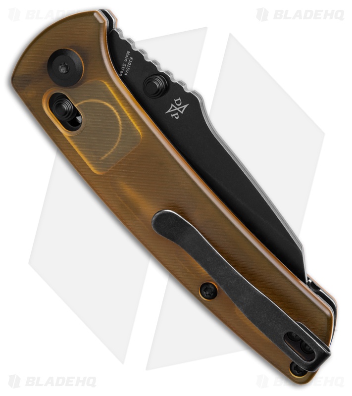 Kansept Main Street Crossbar Lock Knife Amber PEI (3.4" Black Stonewash)