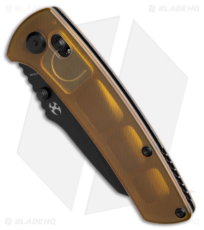 Kansept Main Street Crossbar Lock Knife Amber PEI (3.4" Black Stonewash)