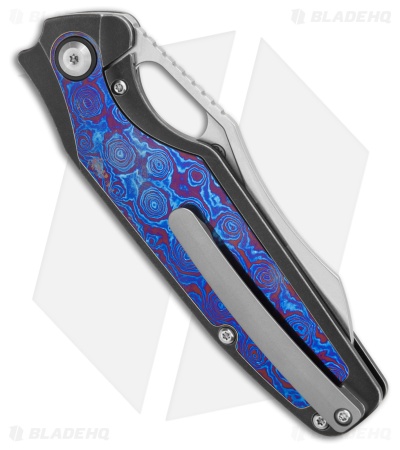 KANSEPT Kryo Thumb Hole/Flipper Knife Black Rose Pattern