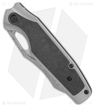 Kansept Tuckamore Frame Lock Knife Shred CF/Ti (3.54" Damascus) K1052A5