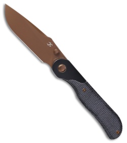 Kansept Knives Kansept Knives Lichen Bolster Frame Lock Knife Black Micarta (3" Rose Gold) - $125.89 at Blade HQ