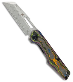 Kansept Knives Kansept Knives Lucero Liner Lock Knife 80s CamoCarbon (2.56" Damascus) - $148.89 at Blade HQ