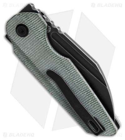 Tenable Knives Rafe L Liner Lock Knife Green Micarta (3.2" Black) T2048A1