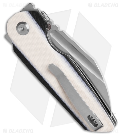Tenable Knives Rafe L Liner Lock Knife Ivory White & Black G-10 (3.2" Satin) 