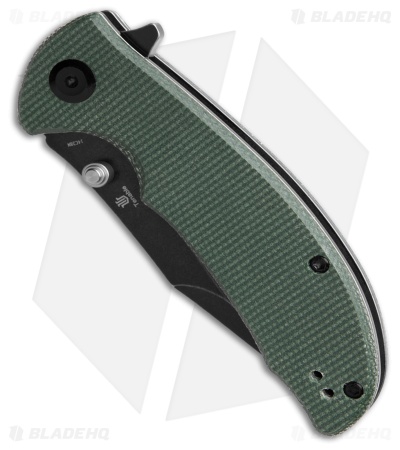 Tenable Knives Rei Liner Lock Knife Green Micarta (3.3" Black) T1061A2