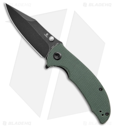 Tenable Knives Rei Liner Lock Knife Green Micarta (3.3" Black) T1061A2