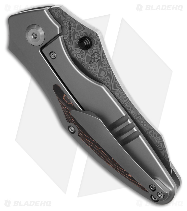Kansept Knives Baba Yaga Frame Lock Knife BB Ti + Copper CF (3.1" Damascus)