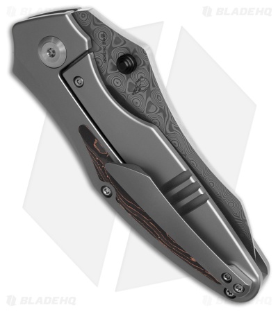 Kansept Knives Baba Yaga Frame Lock Knife BB Ti + Copper CF (3.1" Damascus)
