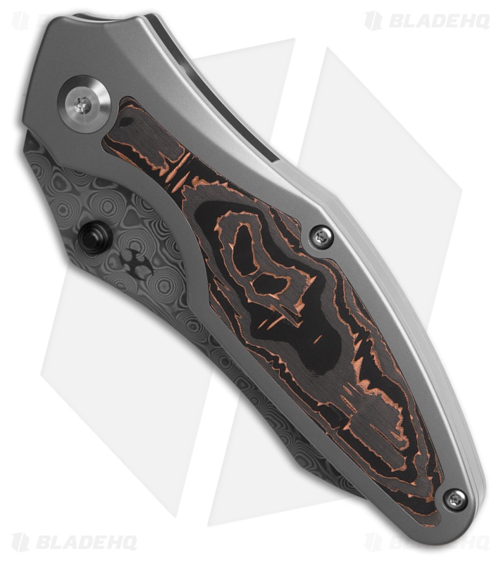 Kansept Knives Baba Yaga Frame Lock Knife BB Ti + Copper CF (3.1" Damascus)