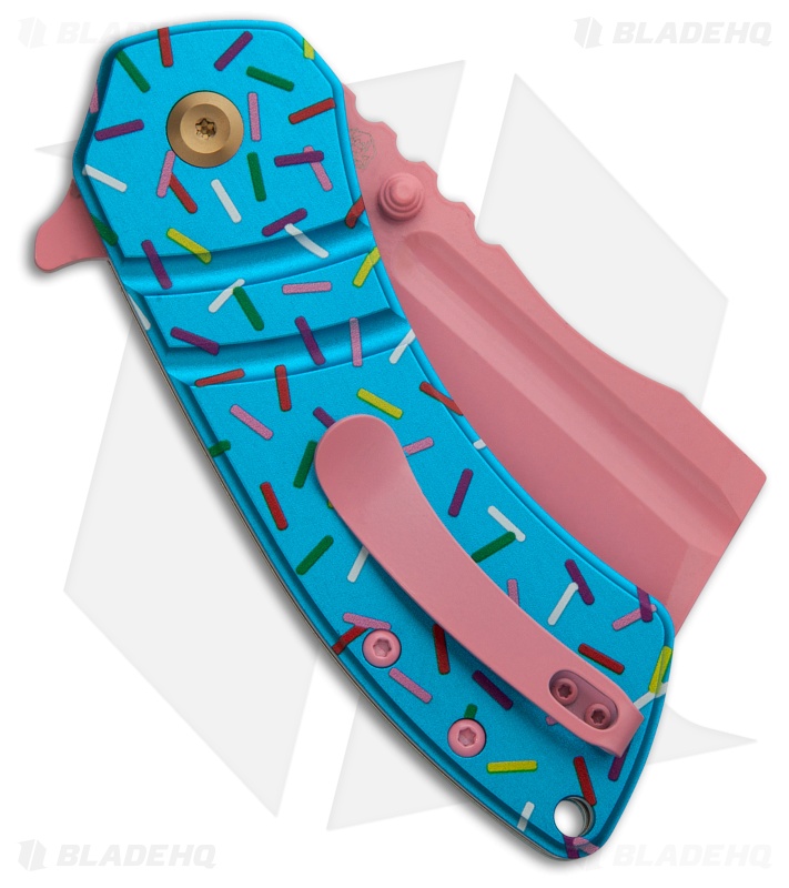 Kansept Knives Dessert Warrior® Remix M+ Korvid Knife Blue Donut Al (3.1" Pink)