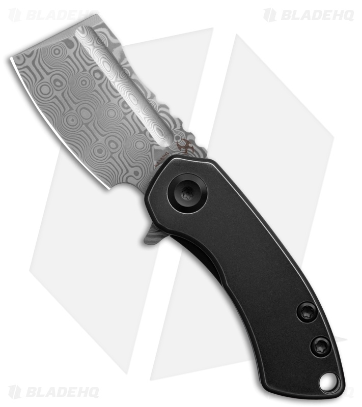 Kansept Knives Mini Korvid | Black SW Ti | Damascus