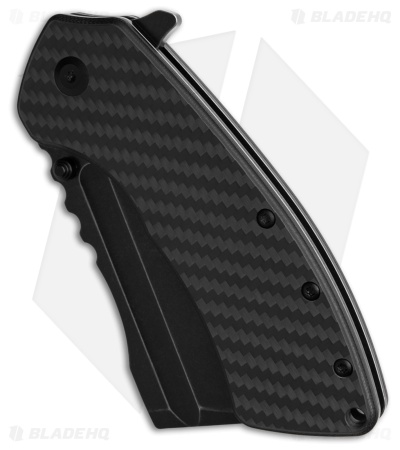 Kansept Knives XL Korvid Liner Lock Knife CF + Black G-10 (3.6" Black SW)