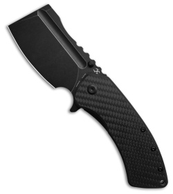 Kansept Knives XL Korvid Liner Lock Knife CF + Black G-10 (3.6" Black SW)